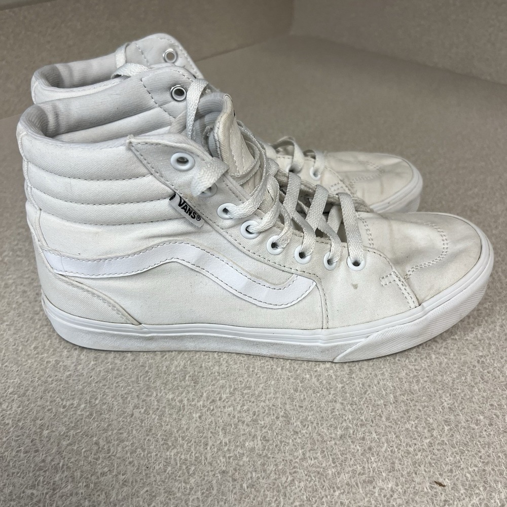 Vans Sk8 Hi‎ Stacked Women's 9 Triple White Skate Shoes Canvas Platform
